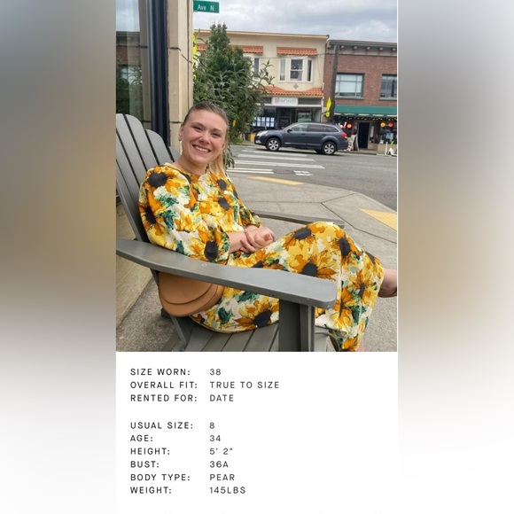 S O L D. Just Female Smooth Sunflower Dress size 40 US 14 or Large - Picture 10 of 12